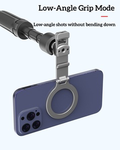 Trépied de téléphone de poche magnétique compatible avec Magsafe iPhone Mini Support de bureau pliable pour téléphone Tête de trépied magnétique Vlog Grip - Product Image 4