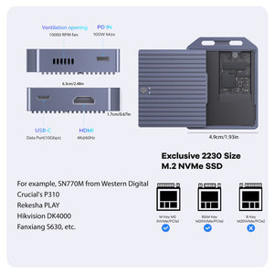 YC-2230 Caixa Externa para Disco Rígido M2, SSD, Disco Rígido Externo de Duplo Protocolo, Carregamento Rápido PD de Alta Definição, Expansão USB 3.2 - Product Image 5