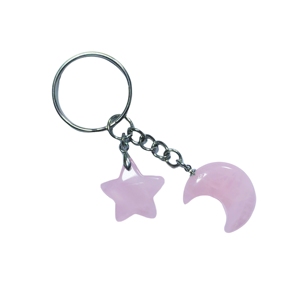 Porte-clés pendentif en quartz rose, breloque gemme décorative pour sac, sac à main, sac à dos, cadeau significatif pour amis et famille - Product Image 5