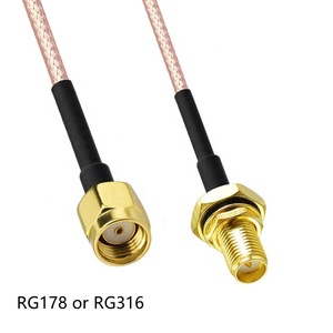 ขั้วต่อ RP-SMA ตัวผู้แบบตรงกับโอริงกันน้ำ ขั้วต่อ RP-SMA ตัวเมีย สายเคเบิล RG316 แบบพิกเทล ความยาว 10 ซม. - Product Image 2