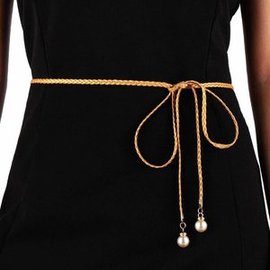 Style bohème taille corde mode Simple robe <span class=keywords><strong>ceinture</strong></span> décorative Imitation perles glands tressé <span class=keywords><strong>ceinture</strong></span> pour femmes cadeau d'été - Product Image 1