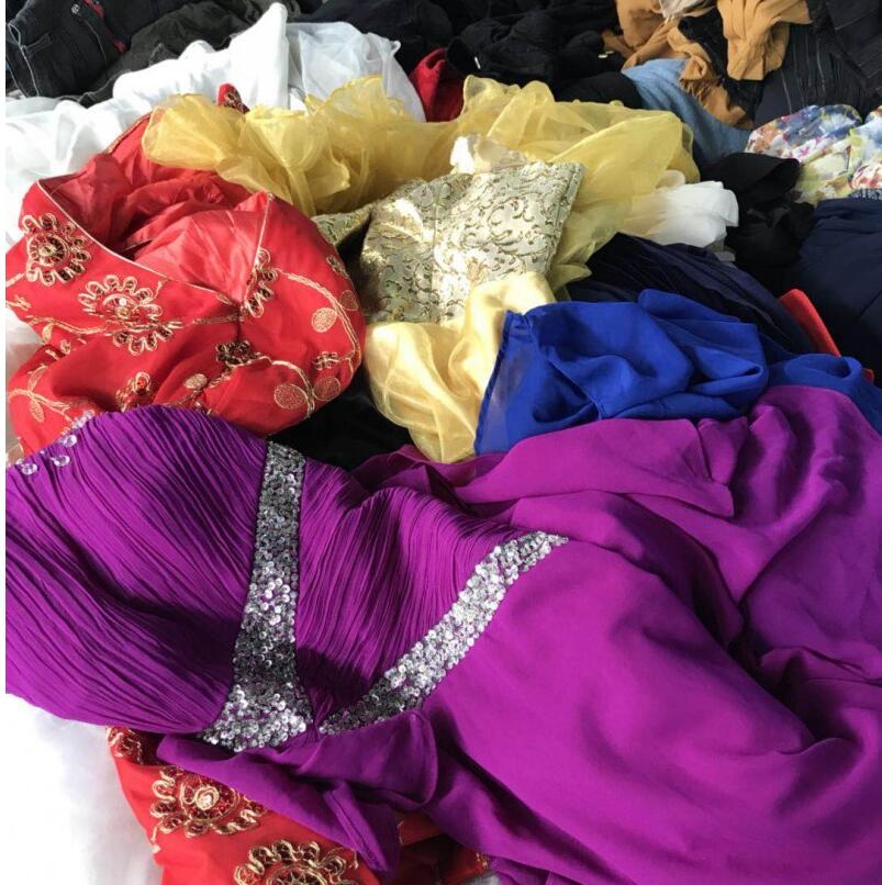 Wholesale Women Second Hand Clothes Ladies Silk Tops Dress Bales