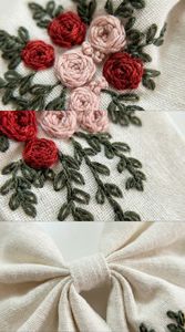 Nouvelle conception, barrette à cheveux en coton et lin de style français vintage, broderie florale, nœud élégant, accessoires pour cheveux de Noël - Product Image 5