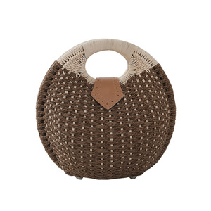 Borsa da Spiaggia Estiva Minimalista da Donna, in Paglia di Rattan Intrecciata a Mano, Versatile e alla Moda, in Poliestere Intrecciato - Product Image 5