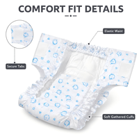 Couches jetables imprimées pour chiots mâles, direct usine, avec film PE, cœur absorbant doux, anti-fuite, respirantes et ajustables
