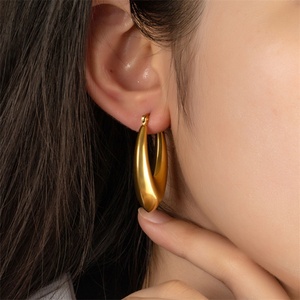 Joyería Vintage, Aros de Oro de 18 Quilates, Pendientes Gruesos de Oro para Boda - Product Image 5