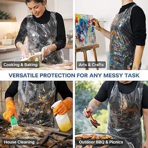 Tabliers jetables recyclables Huamaohengchun en PBAT (lot de 50) – Tablier imperméable pour la peinture, les travaux ménagers, les pique-niques – Emballés individuellement - Product Image 4