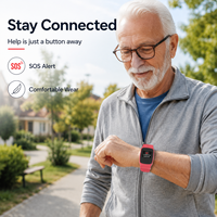 Reloj Inteligente para Personas Mayores con Llamada de Emergencia SOS, Detección de Caídas, Rastreo GPS 4G LTE, Llamada Bidireccional, Monitor de Frecuencia Cardíaca y Monitor de Presión Arterial