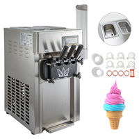 SIHAO-168 Machine à glaces molles 3 saveurs 18L/H avec écran LCD, machine à yaourt glacé, état neuf pour le lait