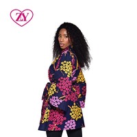 Gaun Blazer Gaya Kimono Afrika Ukuran Besar, Panjang Sedang, Motif Bunga Ankara, Ringan, Multiwarna