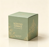 Boîte cadeau personnalisée de luxe pour bougie parfumée, boîte en papier mat avec fermeture magnétique, impression florale dorée, emballage pour bougie en cire de soja, décoration pour la maison