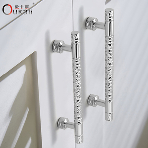 Oukali Modern <strong>French</strong> Furniture Cabinet Handle Kitchen Drawer Dresser Zinc Alloy Chrome Pull Handles - Product Image 5