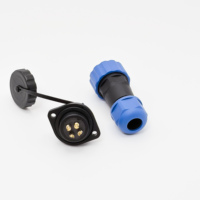 HIKELP SD20 SP20 5-25A IP68 Étanche Connecteur Aviation In-line 1-14 Broches Plaquage Or Cuivre Mâle Femelle Montage sur Panneau