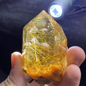 Commercio all'ingrosso Dorato Naturale Quarzo Rutilato Bacchetta Punti Rutilo Pietra Levigata <span class=keywords><strong>Torre</strong></span> <span class=keywords><strong>Di</strong></span> Guarigione Regali - Product Image 2