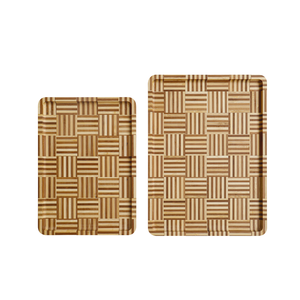 Juego de tablas de cortar de bambú con 3 ranuras para jugo, 2.5 cm de grosor, rectangulares. Tabla de Cocina Estilo Butcher Block para Preparación y Servicio, de Madera de Veta Completa - Product Image 1