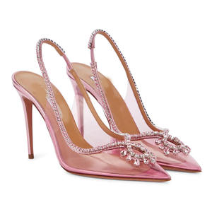 Calzado <span class=keywords><strong>de</strong></span> <span class=keywords><strong>mujer</strong></span> personalizado 2023 PVC transparente puntiagudo diamantes <span class=keywords><strong>de</strong></span> imitación brillantes mujeres fiesta bombas personalizado rojo <span class=keywords><strong>suela</strong></span> tacones <span class=keywords><strong>zapatos</strong></span> <span class=keywords><strong>para</strong></span> boda - Product Image 1