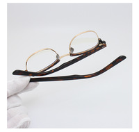 Monturas Ópticas Retro para Mujer, Gafas de Negocios a la Moda, Monturas de Acetato y Metal de Alta Calidad, Diseño Ovalado para Hombre
