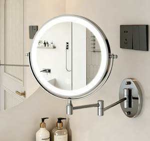 Round LED <b>Vanity</b> <b>Mirror</b> Dimmable Touch Control 360 Degree Rotation Wall Mounted <b>Makeup</b> <b>Mirror</b> for Bathroom - Product Image 4