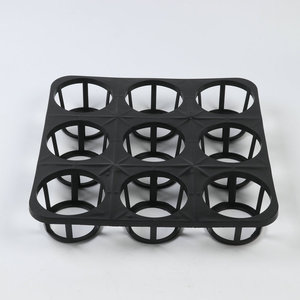 Black Round Pot Tray <b>Plastic</b> Base With Drainage Holes For Succulent Planters Modular Floor Standing - Product Image 3