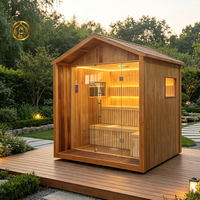 Kit de sauna moderne haut de gamme en cèdre rouge et en hemlock, salle de vapeur électrique en bois massif, espace de détente exclusif pour villa extérieure CE