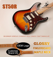 High Quality Custom ST Electric Guitar Kits 22 Frets Maple Neck with High Glossy Polish Elegant Upgrade