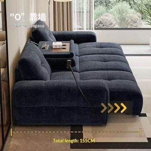 Canapé-<span class=keywords><strong>lit</strong></span> intelligent rétractable en chenille, fonction électrique, tissu <span class=keywords><strong>italien</strong></span> haut de gamme, pour petits salons, design droit - Product Image 3