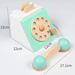 Children Teaching Aids Game Pretend Play Kids Interactive <b>Toy</b> Realistic Antique Classic Wooden <b>Telephone</b> - Product Image 6
