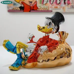 Hot-sale Fashionable Indoor Resin Decor Electroplating Alec monopoly Scrooge mcduck statue