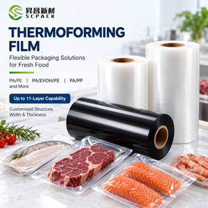 Película de termoformado de 9 capas coextruidas de PA y nailon para embalaje al vacío de jamón y salami - Product Image 1