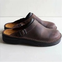 Sandales plates à bout carré tendance de couleur unie, sans dos, décontractées pour hommes, printemps, fermeture à boucle, taille 48, sandales fermées