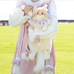 Boneka Kucing <span class=keywords><strong>Maine</strong></span> <span class=keywords><strong>Coon</strong></span> Warna Emas Muda DUPAN, Mainan Simulasi Kucing dengan Ritsleting Tersembunyi, Isi Kapas PP, Unisex, Bentuk Kucing Realistis, Tas Ransel - Product Image 5