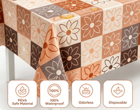 Nappe jetable unie en PEVA 52*70 pouces pour fêtes d'anniversaire, événements, occasions religieuses - Diwali, Ramadan