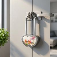 YH1036 Cadenas antivol durable en laiton à combinaison numérique, avec breloques en forme de cœur gravées 'Love Bridge', pour la création de bijoux et d'artisanat