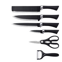 Top vendeur 6pcs ensemble de couteaux de cuisine multifonctionnels en acier inoxydable comprenant un éplucheur et un ensemble de couteaux