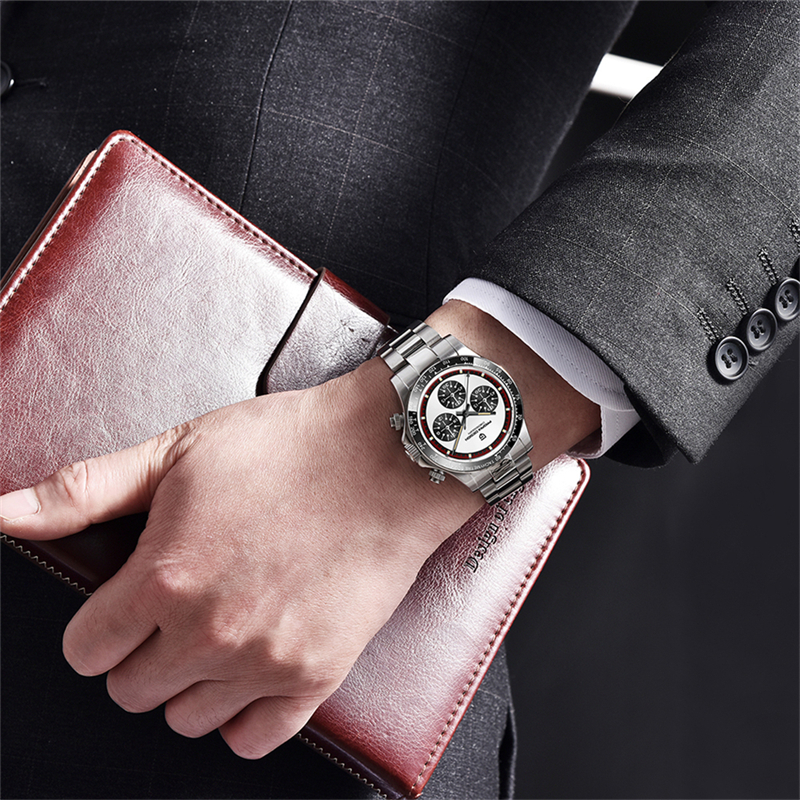 PAGANI DESIGN luxe nouveau classique montre à Quartz pour hommes lunette en céramique acier inoxydable étanche horloge verre saphir chronographe