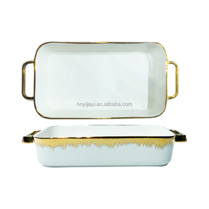 Plat de service rectangulaire en céramique JW pour <span class=keywords><strong>buffet</strong></span> de mariage et réchaud de table, idéal pour garder les aliments au chaud - Product Image 5