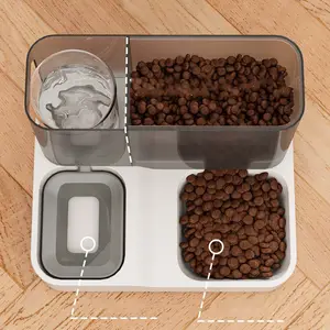 Полупрозрачная комбинированная кормушка для воды, визуальная миска для кормления собак, миска для кормления воды, ведро для хранения зерна