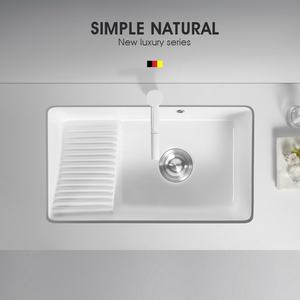 Lavabo de cerámica de estilo moderno, lavabo individual profundo bajo encimera, lavado de cara, baño, balcón, escurridor, fregadero de baño, fregadero de lavandería - Product Image 1