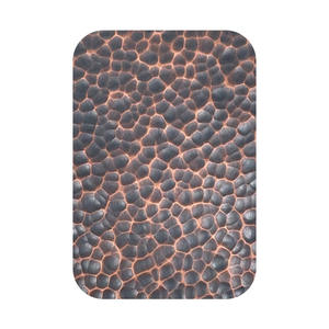 Hoja decorativa de acero inoxidable 304 Hoja de metal martillado antiguo Hoja de acero inoxidable martillado a mano de bronce rojo ennegrecido - Product Image 2