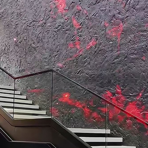 Panneau mural lumineux en pierre de lave au design moderne Cascade de roche artificielle en PRF pour salle de bain pour chambre à coucher à l'intérieur Dessus de table en grande dalle - Product Image 2