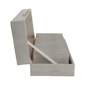 Boîtes de rangement décoratives en similicuir avec couvercle pour bijoux et objets de souvenir, décoration intérieure, design rectangulaire élégant - Product Image 4