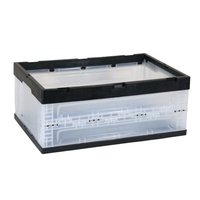 Conteneur en plastique industriel pliable, robuste, recyclable, pour le transport d'outils, empilable, pour entrepôt