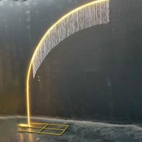 Nouveauté : Arche lumineuse en métal style arbre, éclairage de route, scène de mariage, zone d'accueil décorative, 2 couches de perles de cristal, écologique