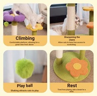 Arbre à chat moderne en forme de fleur, tour à gratter en sisal, structure d'escalade en peluche pour chat, mobilier d'intérieur pour animaux de compagnie