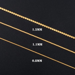 Yadreva Chaîne fine en acier inoxydable 0,8 mm/1,1 mm/1,5 mm, collier très poli, bijoux de mode - Product Image 2