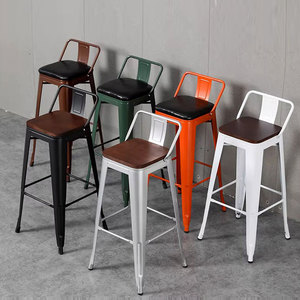 <span class=keywords><strong>Tabourets</strong></span> de <span class=keywords><strong>bar</strong></span> en métal modernes et industriels pour la restauration en plein air, vente en gros, <span class=keywords><strong>avec</strong></span> coussin en bois massif - Product Image 2