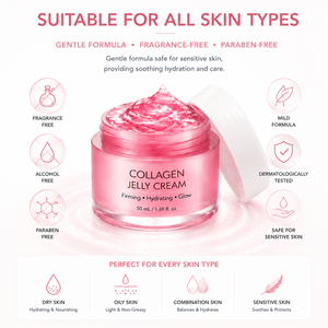 Crème pour le visage au collagène hydrolysé lyophilisé à la niacinamide, <span class=keywords><strong>24h</strong></span> Glow, renforce la barrière cutanée, hydrate, anti-âge, éclaircissant, raffermissant - Product Image 5