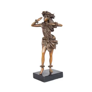 Bronce Hula Girl Dancing Tiki escultura estatuilla