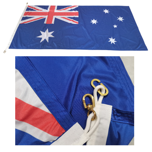 Bandera Australiana Personalizada, Ecológica, Duradera, de Secado Rápido, 3 Pies x 6 Pies (1800 mm x 900 mm), Impresa Digitalmente, de Poliéster Tejido y Cosida - Product Image 1