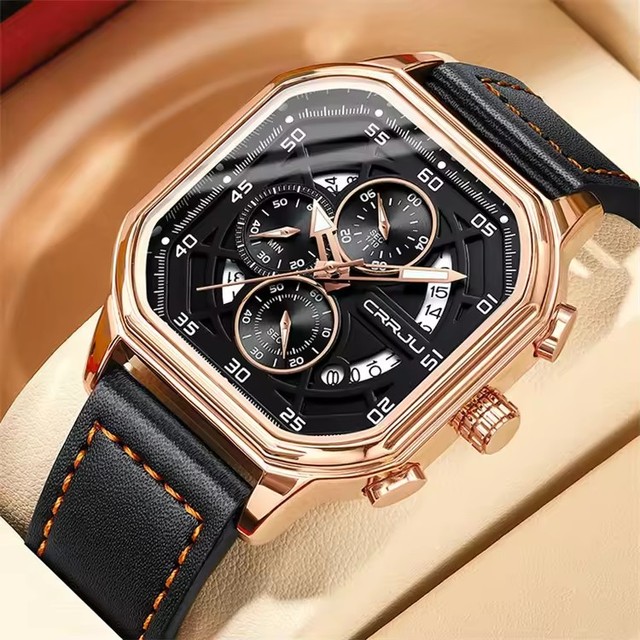 Crrju 2314 Casual Male Watch Complete Calendar Luxury 3ATM Life Waterproof Luminous Fashion Chronograph Quartz Watches